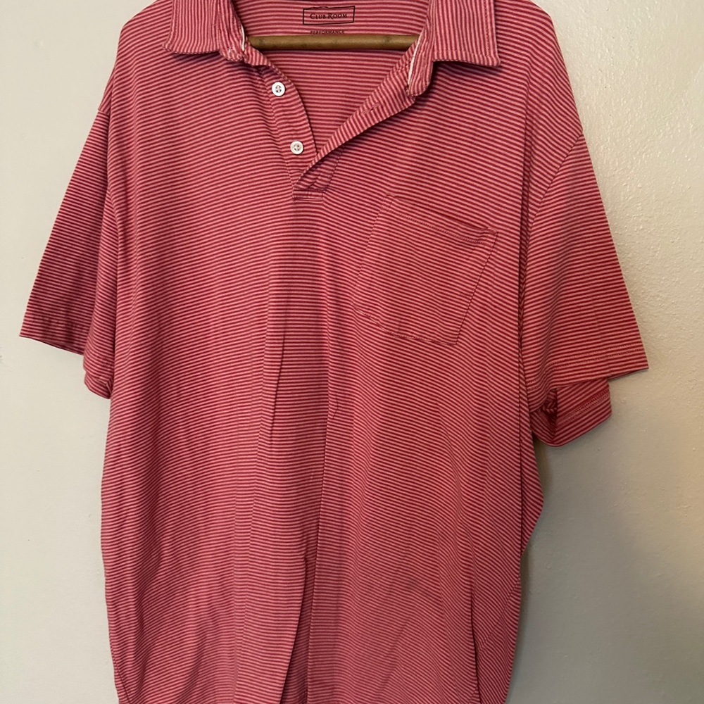 Red Striped Men's Polo Shirt